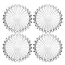 Jogo 4 Prato para Petisco de Cristal Decorativo Geneva Wolff 14cm