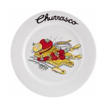 Jogo 4 Prato Raso 26cm Porcelana Schmidt Churrasco Jogo 4 Prato Raso 26cm Porcelana Schmidt Churrasco