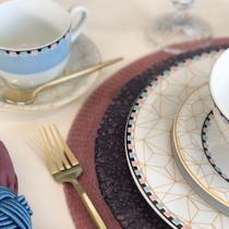 Jogo 4 Prato Raso 27cm Porcelana Schmidt Pantanal