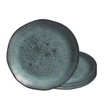 Jogo 4 Prato Raso de Cerâmica Orgânico Azul Petroleum Porto Brasil Stoneware 26,5cm Jogo 4 Prato Raso de Cerâmica Orgânico Azul Petroleum Porto Brasil Stoneware 26,5cm