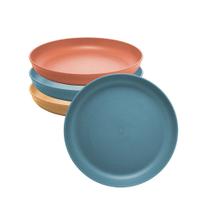 Jogo 4 Prato Raso Fibra de Bambu PP Resistente Stripes Cores Sortidas 23cm Lyor