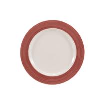 Jogo 4 Prato Sobremesa 19 Cm Porcelana Cilíndrica Vermelho