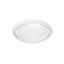 Jogo 4 pratos 19 cm para sobremesa de cristal transparente Pearl Wolff - 2672
