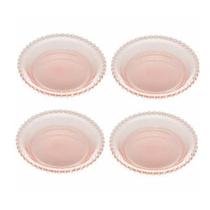 jogo 4 Pratos Cristal Pearl Rosa 14cm 28439 Wolff jogo 4 Pratos Cristal Pearl Rosa 14cm 28439 Wolff
