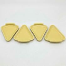 Jogo 4 Pratos de Pizza Cerâmica Formato Fatia Gourmet Premium COR:AMARELO Jogo 4 Pratos de Pizza Cerâmica Formato Fatia Gourmet Premium COR:AMARELO