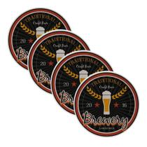 Jogo 4 Pratos de Sobremesa Cerâmica Beer Cerveja Alleanza 2ª Linha