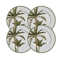 Jogo 4 Pratos de Sobremesa de Cerâmica 20cm Malibu Coqueiro Alleanza 1ª Linha Jogo 4 Pratos de Sobremesa de Cerâmica 20cm Malibu Coqueiro Alleanza 1ª Linha