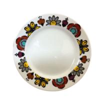 Jogo 4 Pratos de Sobremesa Porcelana Jardim - Full Fit