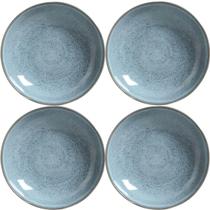 Jogo 4 Pratos Fundo Cerâmica 22,5cm Azul Bio Brezze 830ml Porto Brasil Stoneware Jogo 4 Pratos Fundo Cerâmica 22,5cm Azul Bio Brezze 830ml Porto Brasil Stoneware