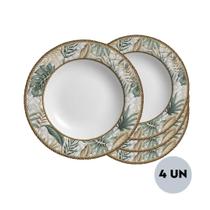 Jogo 4 Pratos Fundo Eudora Plus Cerâmica Alleanza 25cm 1ªL