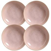Jogo 4 Pratos Fundos Cerâmica 830ml Bio Litchi Rosa Porto Br