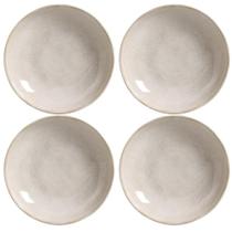 Jogo 4 Pratos Fundos Cerâmica Bio Latte 22cm Off White Porto Brasil Caldos Risotos