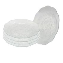 Jogo 4 Pratos Fundos De Vidro Fundo 22 cm Almoço Jantar Mesa Transparente Rosas Jogo 4 Pratos Fundos De Vidro Fundo 22 cm Almoço Jantar Mesa Transparente Rosas