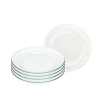 Jogo 4 Pratos Fundos De Vidro Fundo Liso 22 cm Almoço Jantar Mesa Transparente