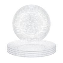 Jogo 4 Pratos Fundos De Vidro Transparente Sobremesa 18 Cm Jogo 4 Pratos Fundos De Vidro Transparente Sobremesa 18 Cm