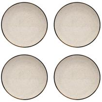 Jogo 4 Pratos Fundos Oxoford Unni Brisa 20,5 cm em Cerâmica Decorada