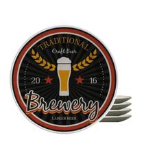 Jogo 4 Pratos Raso Cerâmica Churrasco Cerveja Beer Brewery Alleanza 29cm 2ª linha