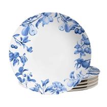 Jogo 4 Pratos Raso Coup Frutela 29cm Azul Cerâmica Alleanza.