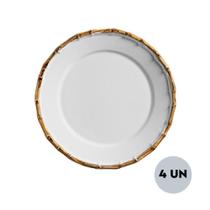 Jogo 4 Pratos Raso De Bambu 27cm Flat Borda Grossa Scalla Jogo 4 Pratos Raso De Bambu 27cm Flat Borda Grossa Scalla