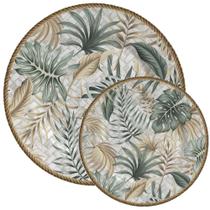 Jogo 4 pratos raso e 4 de sobremesa linha eudora em cerâmica alleanza - APARELHO DE JANTAR ALLEANZA