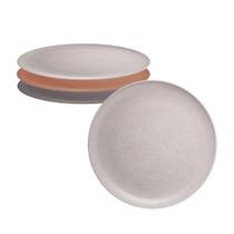 Jogo 4 Pratos Raso em Fibra de Pinho e PP Pine Cores Sortidas Inquebrável 27cm Wolff