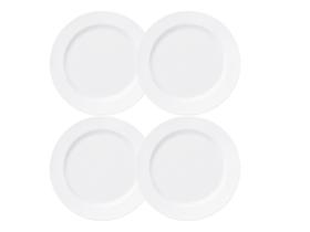 Jogo 4 Pratos Rasos Capri 25cm Porcelana Branca Germer Jogo 4 Pratos Rasos Capri 25cm Porcelana Branca Germer