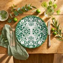 Jogo 4 Pratos Rasos Cerâmica Dolce Mare Green 27,5cm Maison Blanche Jogo 4 Pratos Rasos Cerâmica Dolce Mare Green 27,5cm Maison Blanche