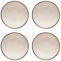 Jogo 4 Pratos Rasos Oxoford Unni Brisa 26cm em Cerâmica Decorada