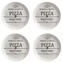 Jogo 4 Pratos Rasos Pizza Plate Alleanza Jogo 4 Pratos Rasos Pizza Plate Alleanza