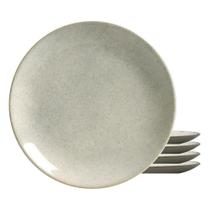 Jogo 4 Pratos Sobremesa Cor Cinza Coup Mali Cerâmica 20cm Alleanza