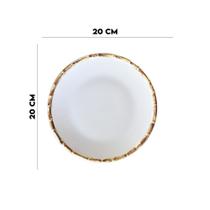 Jogo 4 Pratos Sobremesa e 4 Bowls 500ml Bambu 1ªLinha Scalla