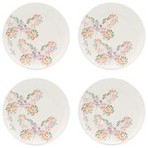 Jogo 4 Pratos Sobremesa Oxford Jardim Secreto 20 cm Cerâmica Decorada Jogo 4 Pratos Sobremesa Oxford Jardim Secreto 20 cm Cerâmica Decorada