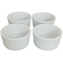 Jogo 4 Ramequim 150ml Forma canelada - Porcelana Branca (2) Jogo 4 Ramequim 150ml Forma canelada - Porcelana Branca (2)