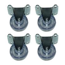 Jogo 4 Rodinhas 32mm Incolor San Rodízio Base Fixa 4 Furos