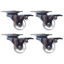 Jogo 4 Rodizio Gel/silicone Rodinha Giratorio 35mm Com Trava