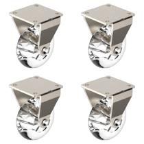 Jogo 4 Rodizio Roda Gel Silicone 50mm Fixo Placa Anti-risco
