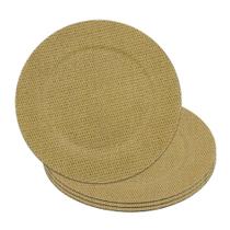 Jogo 4 Sousplat de Mesa de Plástico para Prato Mescla Bege Wolff 33cm