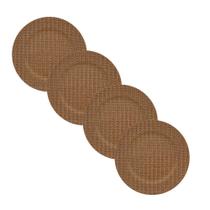 Jogo 4 Sousplat Mescla Marrom Plástico Bon Gourmet 33cm Jogo 4 Sousplat Mescla Marrom Plástico Bon Gourmet 33cm