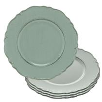 Jogo 4 Sousplat Redondo Mesa de Chá Café Sobremesa Patinado Plástico Moon Verde 25cm Lyor