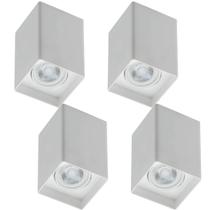 Jogo 4 Spots Sobrepor 8x12,5cm Quadrados Branco MR16 Zoom Jogo 4 Spots Sobrepor 8x12,5cm Quadrados Branco MR16 Zoom