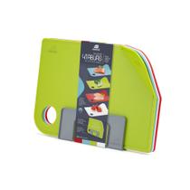 Jogo 4 Tábuas de Corte Casa Restaurante + Suporte Retangular, Tábua Plástico com Aditivo Bactericida