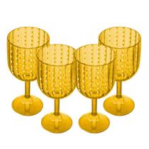 Jogo 4 Taça de Acrílico para Água Orquídea Âmbar 350ml Wolff