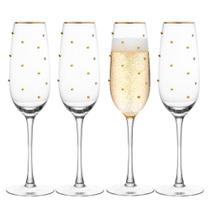 Jogo 4 Taça De Champagne De Vidro Com Borda Dourada 220ml Linha Balls Wolff Jogo 4 Taça De Champagne De Vidro Com Borda Dourada 220ml Linha Balls Wolff