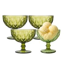 Jogo 4 Taça de Sobremesa Sorvete Coquetel de Vidro Diamante Verde 310ml Class Home Jogo 4 Taça de Sobremesa Sorvete Coquetel de Vidro Diamante Verde 310ml Class Home