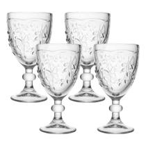 Jogo 4 Taça De Vidro água Sucos New Butterfly Borboletas Flores 320ml Lyor