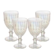 Jogo 4 Taça de Vidro Furta Cor Greek Rainbow para Água Transparente 345ml Wolff
