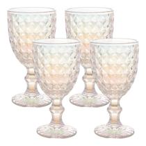 Jogo 4 Taça de Vidro Furta Cor Roman Rainbow para Água Transparente 345ml Wolff