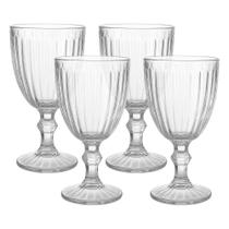 Jogo 4 Taça de Vidro para Água Melina Premium Transparente Sucos 320ml Haüskraft