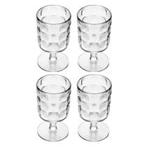 Jogo 4 Taças De Acrílico 340ml Transparente Água Suco Bubble Resistente Jogo 4 Taças De Acrílico 340ml Transparente Água Suco Bubble Resistente