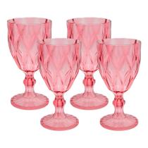 Jogo 4 Taças de Acrílico Vermelha Diamond Diamante Festa Piscina Plástico 330ml Lyor Jogo 4 Taças de Acrílico Vermelha Diamond Diamante Festa Piscina Plástico 330ml Lyor